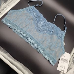 Hanky Panky Lace Bralette Size M Dusty Blue New With Tags